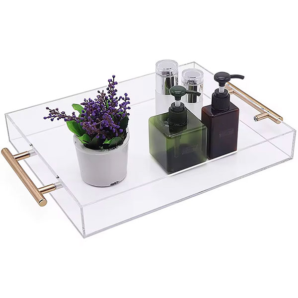 Acrylic Tray with Gold Handles – Custom Size