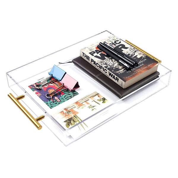 Acrylic Tray with Gold Handles – Custom Size