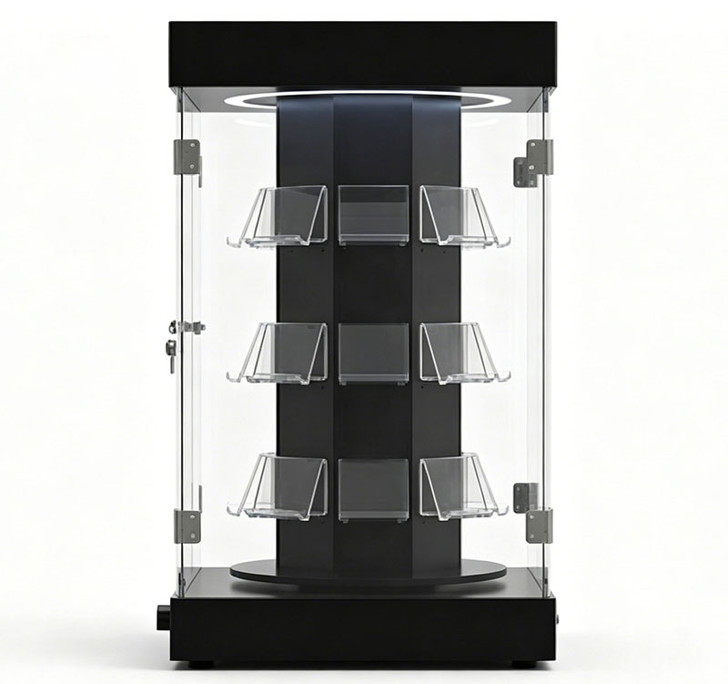 Custom Rotating Lockable LED Acrylic Display Case