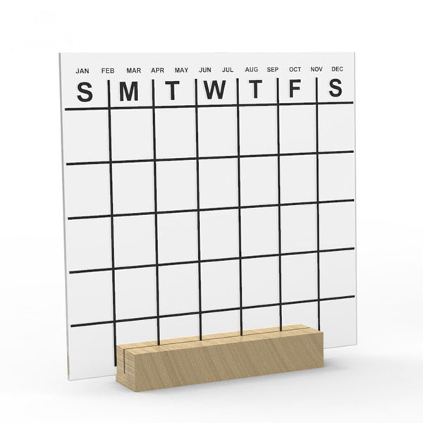 Acrylic Desk  Calendar With Wood Stand - mahjcustom.com