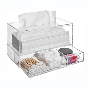 acrylic tissue box with drawer
