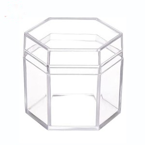 Hexagon Shape Acrylic Box with Lid