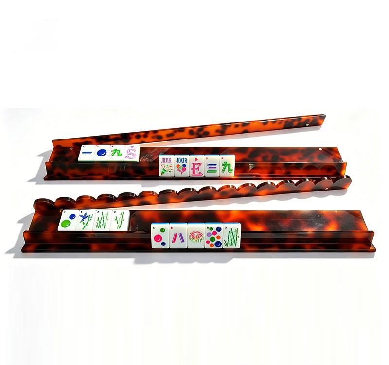 Tortoiseshell pattern mahjong racks and pushers