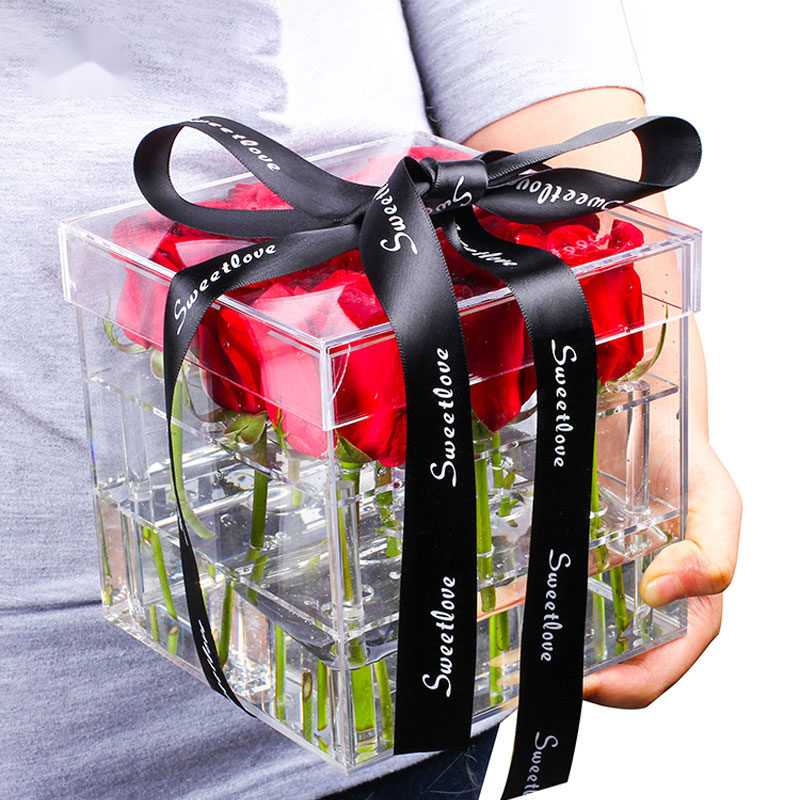 Custom 9 Hole Acrylic Flower Display Box | mahjcustom.com