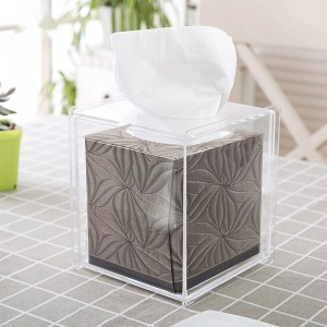 Square acrylic tissue box