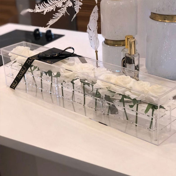 Custom Rectangle Acrylic Flower Box | mahjcustom.com