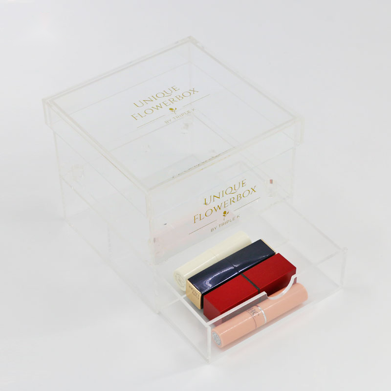Custom Clear Acrylic flower Box with Drawer and Lid Wholesale – mahjcustom.com