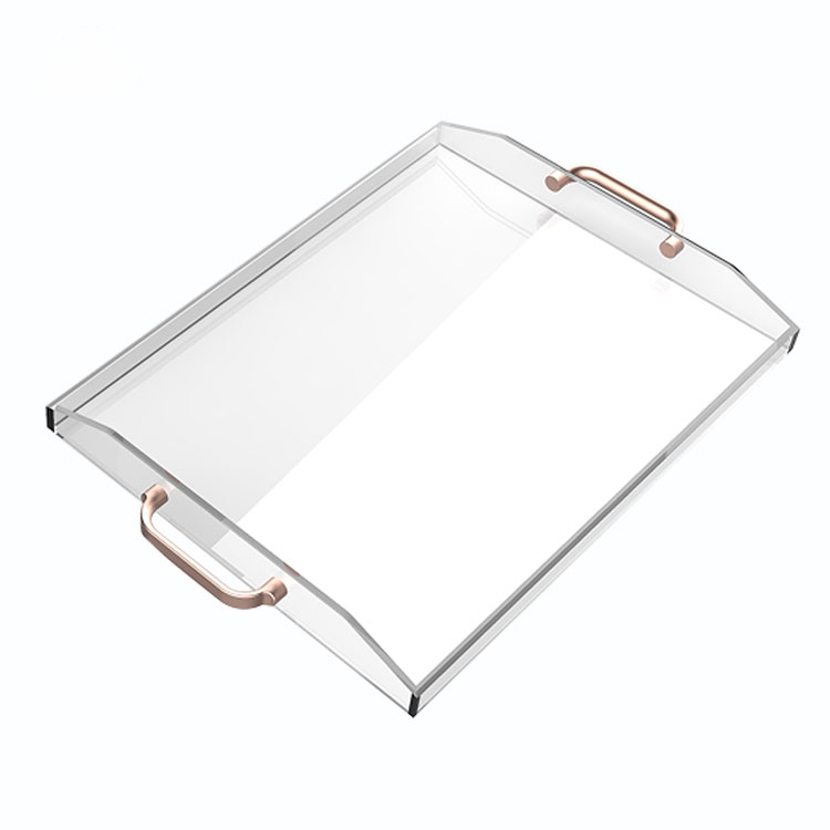 Acrylic Tray with Metal Handle
