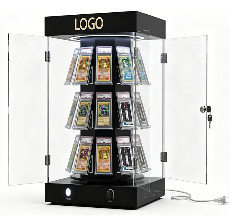 Custom Rotating Lockable LED Acrylic Display Case