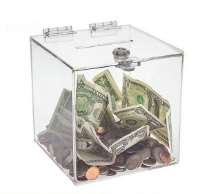 acrylic money box with lock