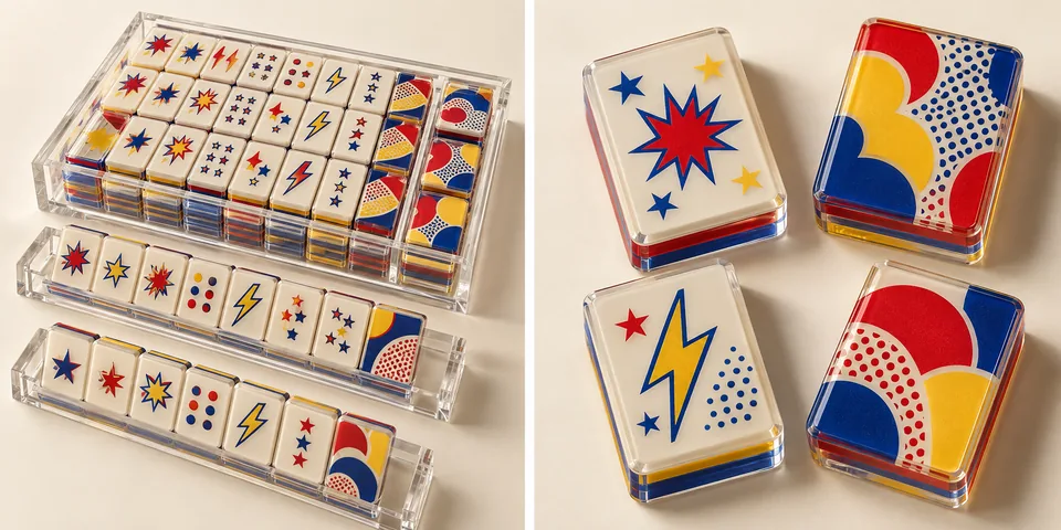 Pop Play — generated concept rendering: collection overview and tile detail